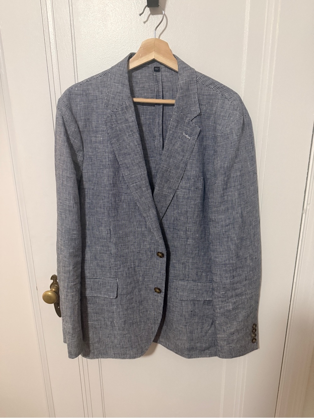 J. Crew Men's Blue Textured Linen-Blend Sport Coat